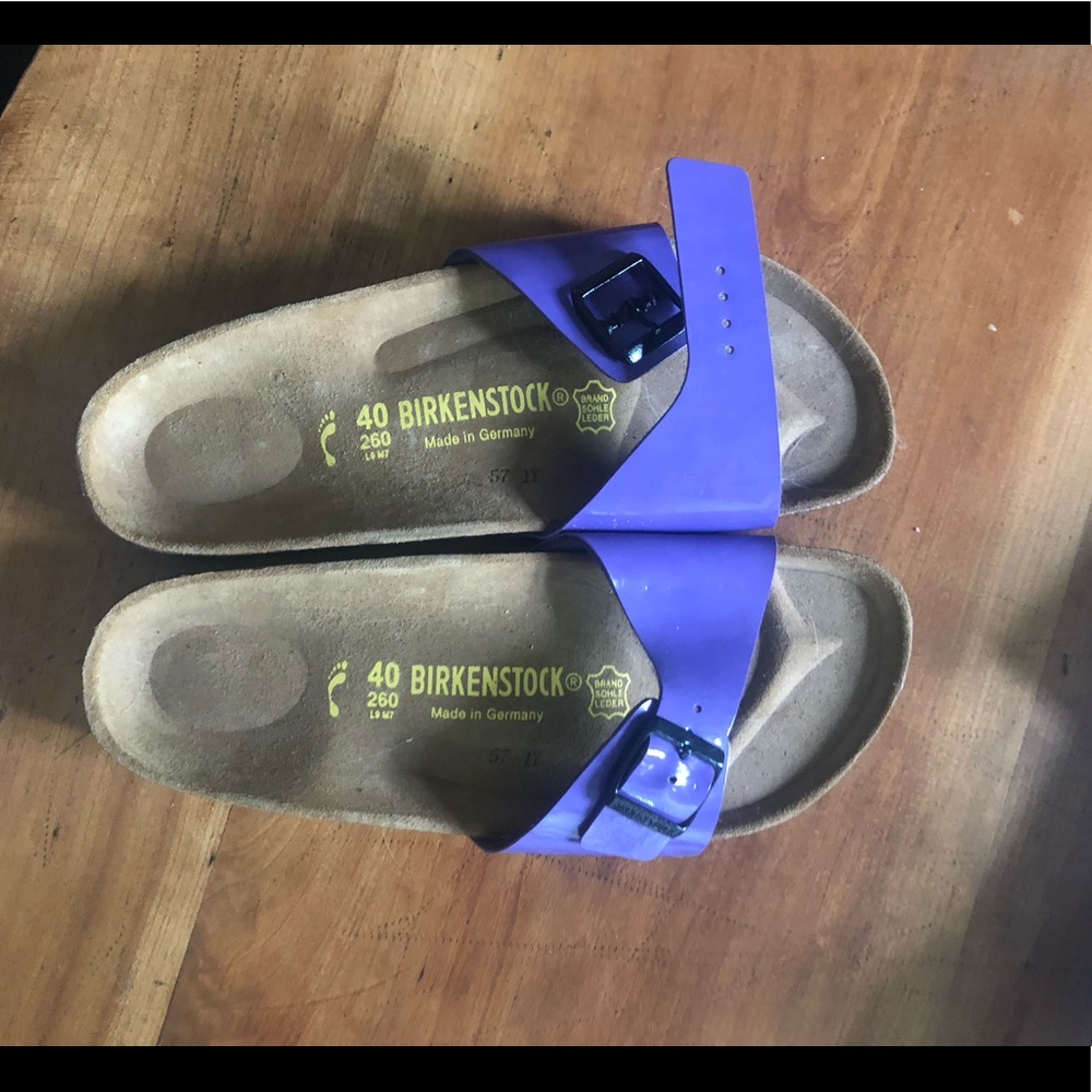 Birkenstock patent leather Madrid sandals